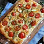 Focaccia mit Tomaten, Knoblauch & Thymian