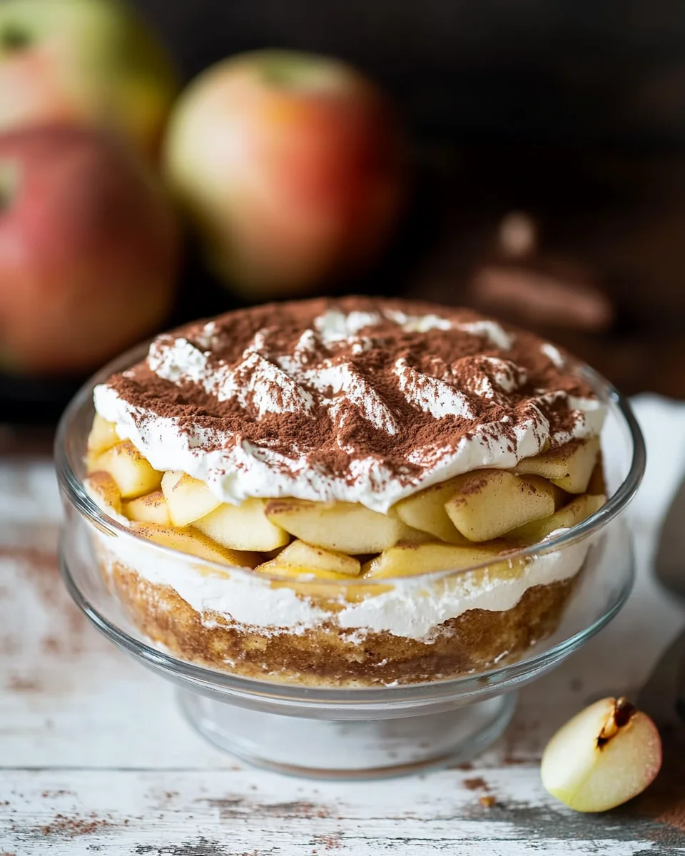 Fruchtiger Apfel Tiramisu ohne Ei - gelingsicheres und einfaches Rezept 18 Fruchtiger