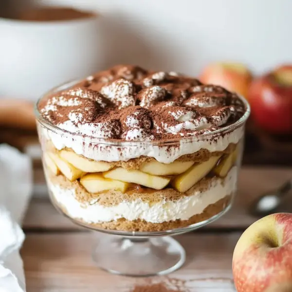 Fruchtiger Apfel Tiramisu ohne Ei - gelingsicheres und einfaches Rezept