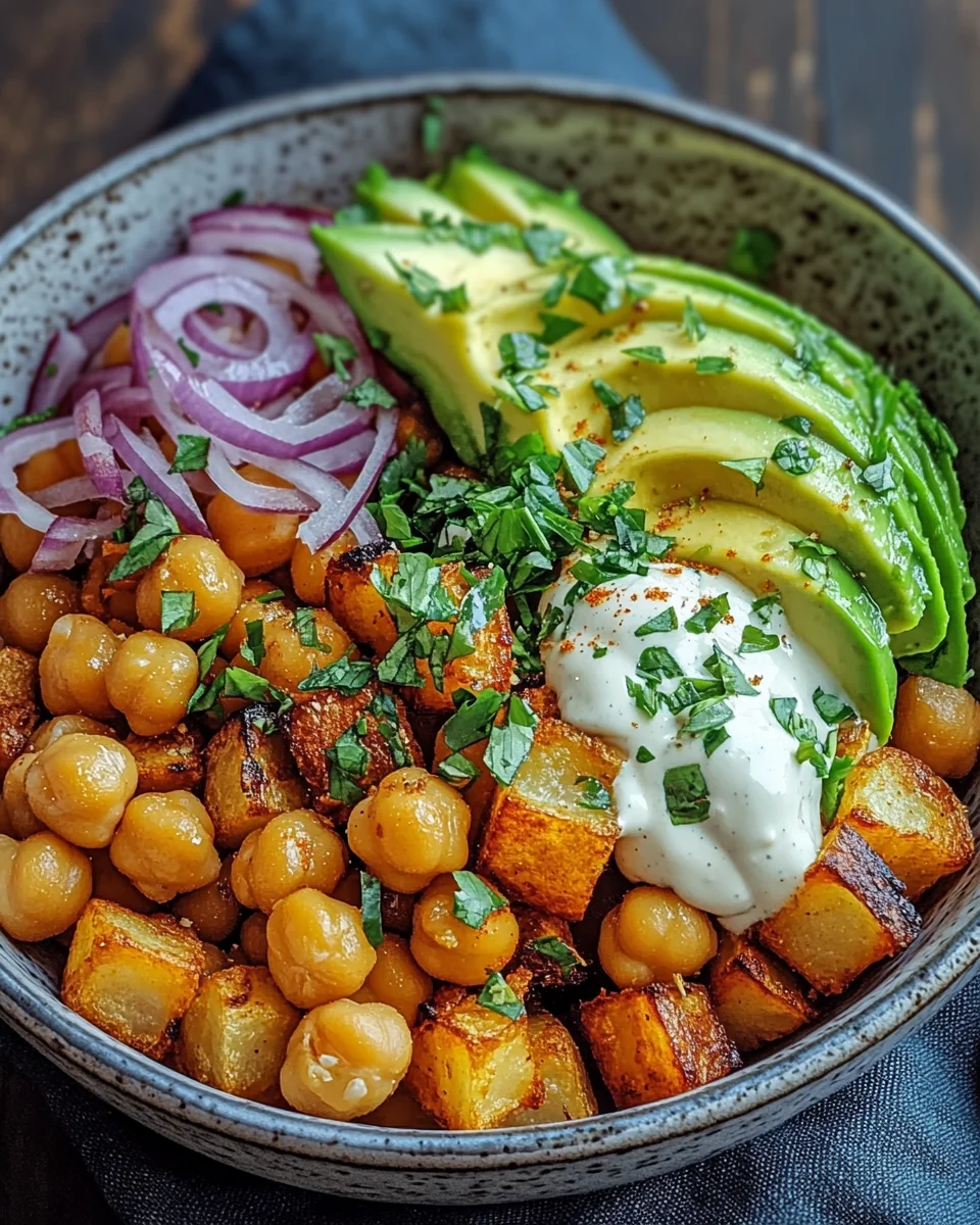 Kartoffel-Kichererbsen-Bowl