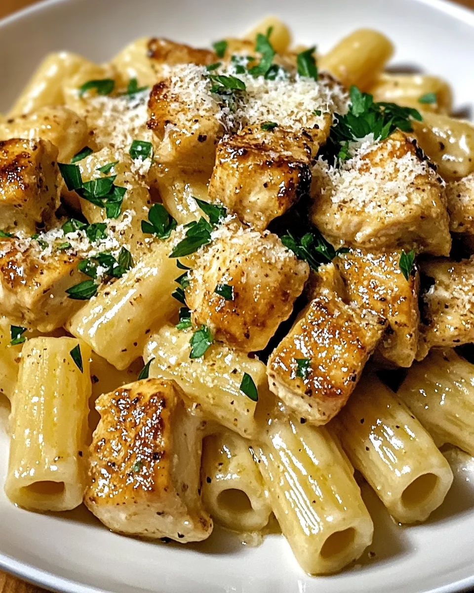 Knoblauchbutter-Hähnchen mit Rigatoni und Parmesan 21 Knoblauchbutter-Hähnchen