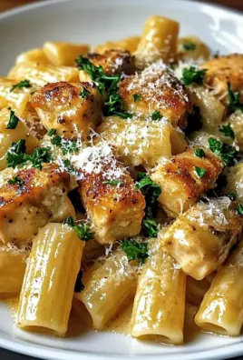 Knoblauchbutter-Hähnchen mit Rigatoni und Parmesan