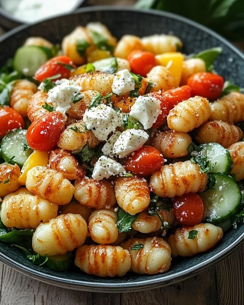 Knuspriger Gnocchi-Salat mit Joghurt-Dressing