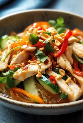 Lauwarmer Glasnudelsalat mit Erdnusshähnchen 28 Lauwarmer Glasnudelsalat mit Erdnusshähnchen