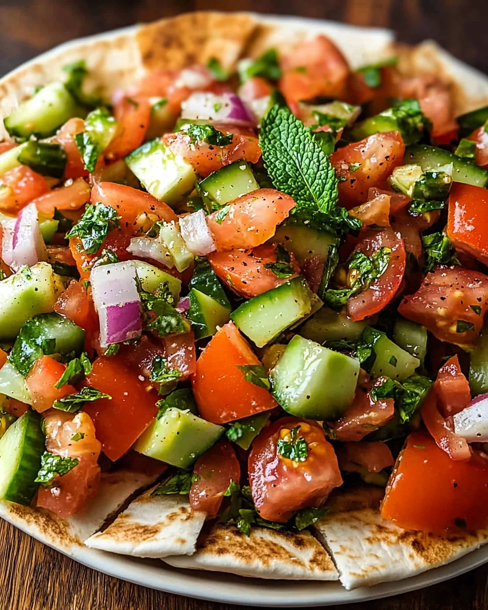 Libanesischer Tomaten Pita Salat 20 Libanesischer