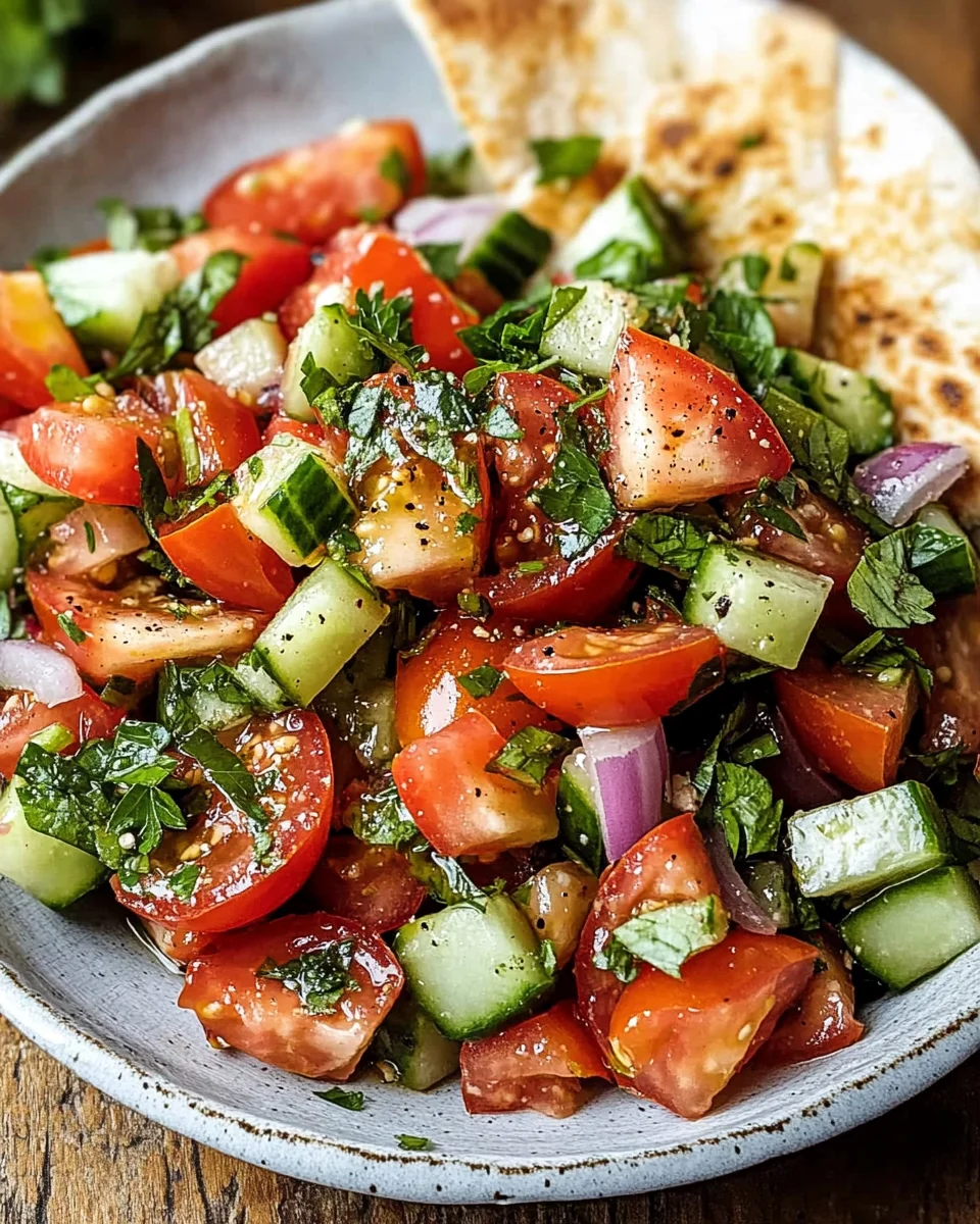 Libanesischer Tomaten Pita Salat