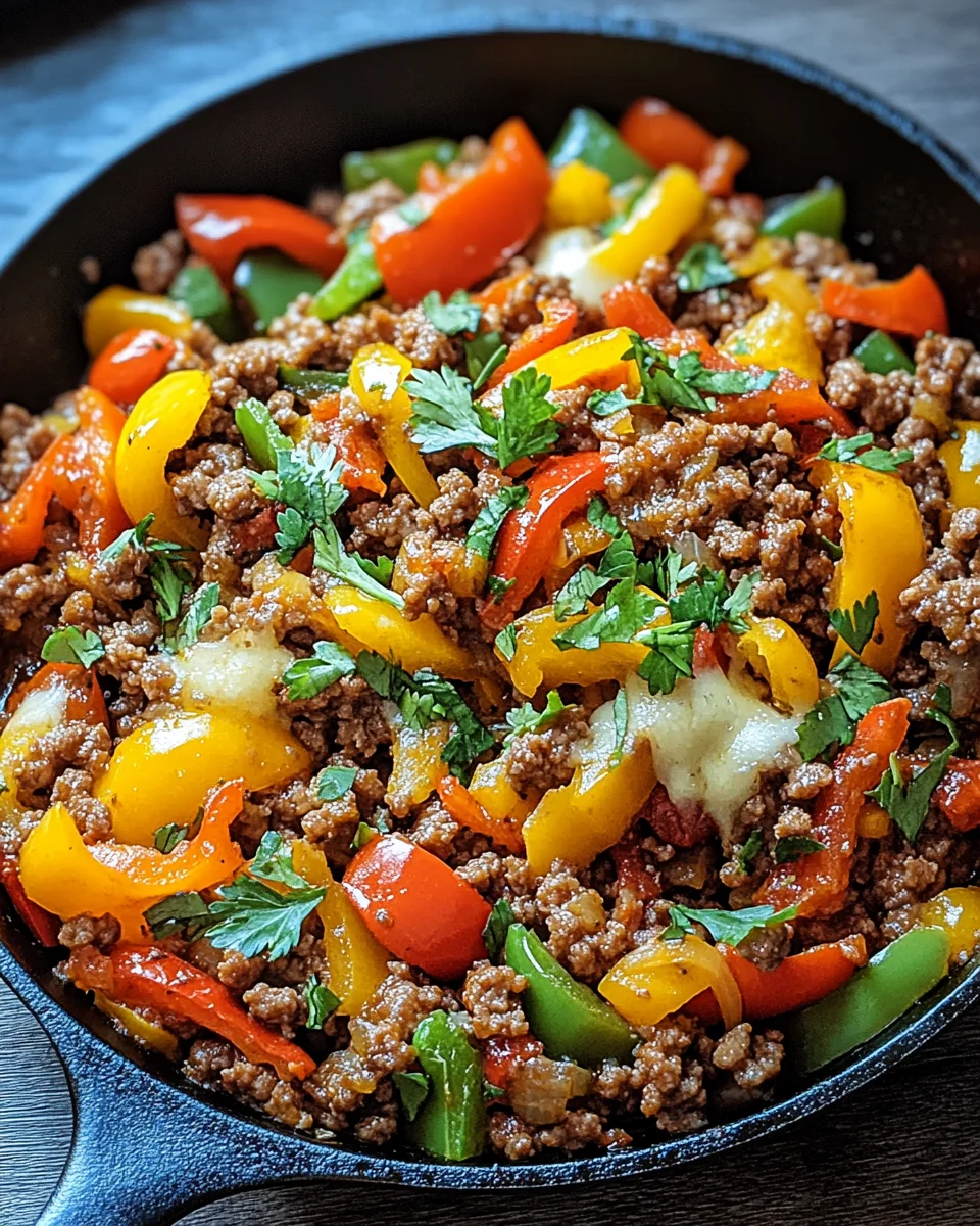 Low Carb Paprikapfanne mit Hackfleisch