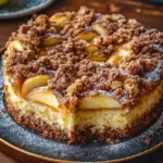 Marmorierter Apfel-Streuselkuchen mit Zimt und N&uuml;ssen