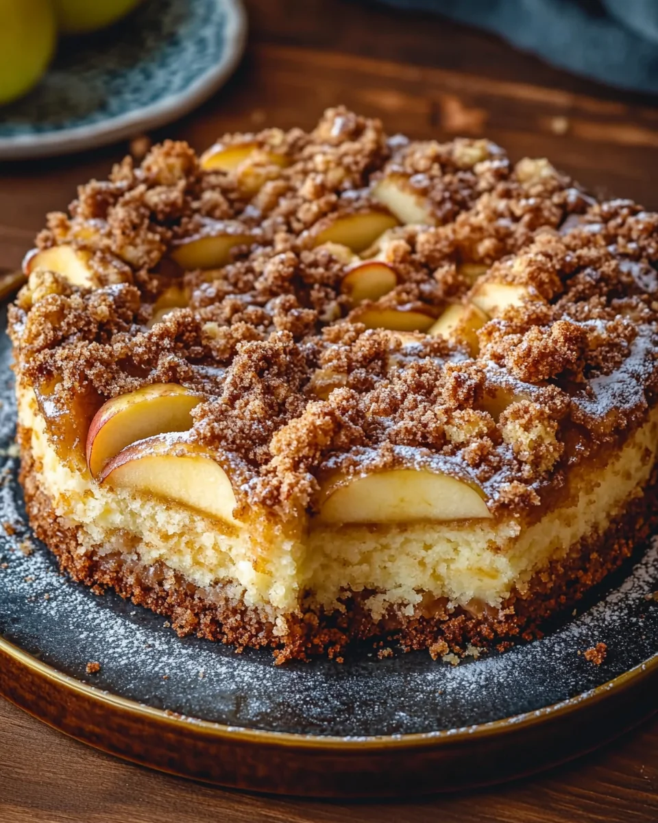 Marmorierter Apfel-Streuselkuchen mit Zimt und N&uuml;ssen
