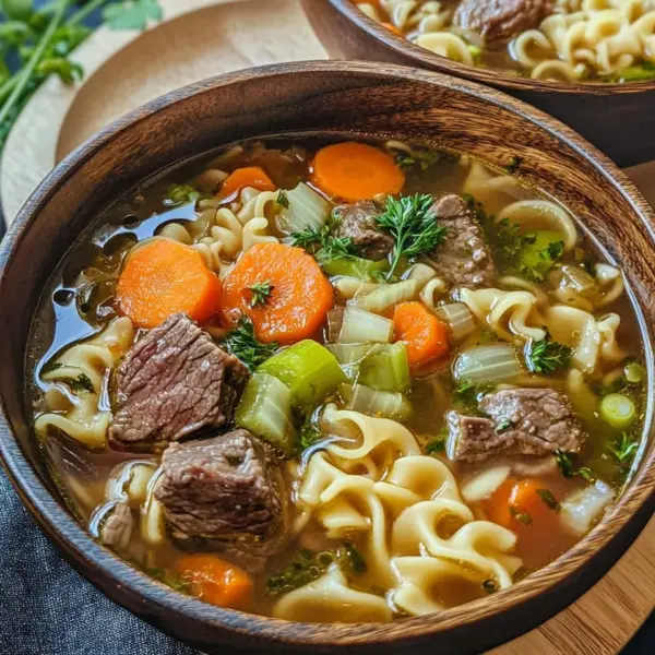 Nudelsuppe mit Rindfleisch
