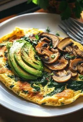 Omelett mit Pilzen, Spinat und Avocado 21 Omelett mit Pilzen, Spinat und Avocado