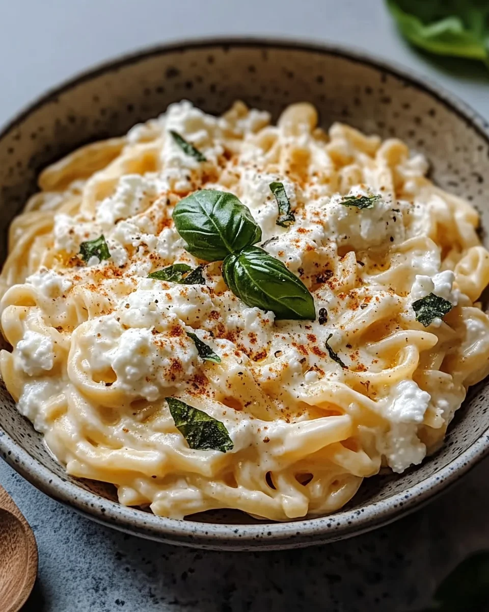 Protein Nudeln mit H&uuml;ttenk&auml;se