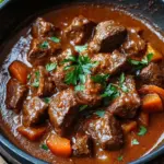 Rindergulasch in Tomaten-Sahneso&szlig;e