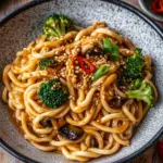 Schnelle Asianudeln mit Erdnusssauce