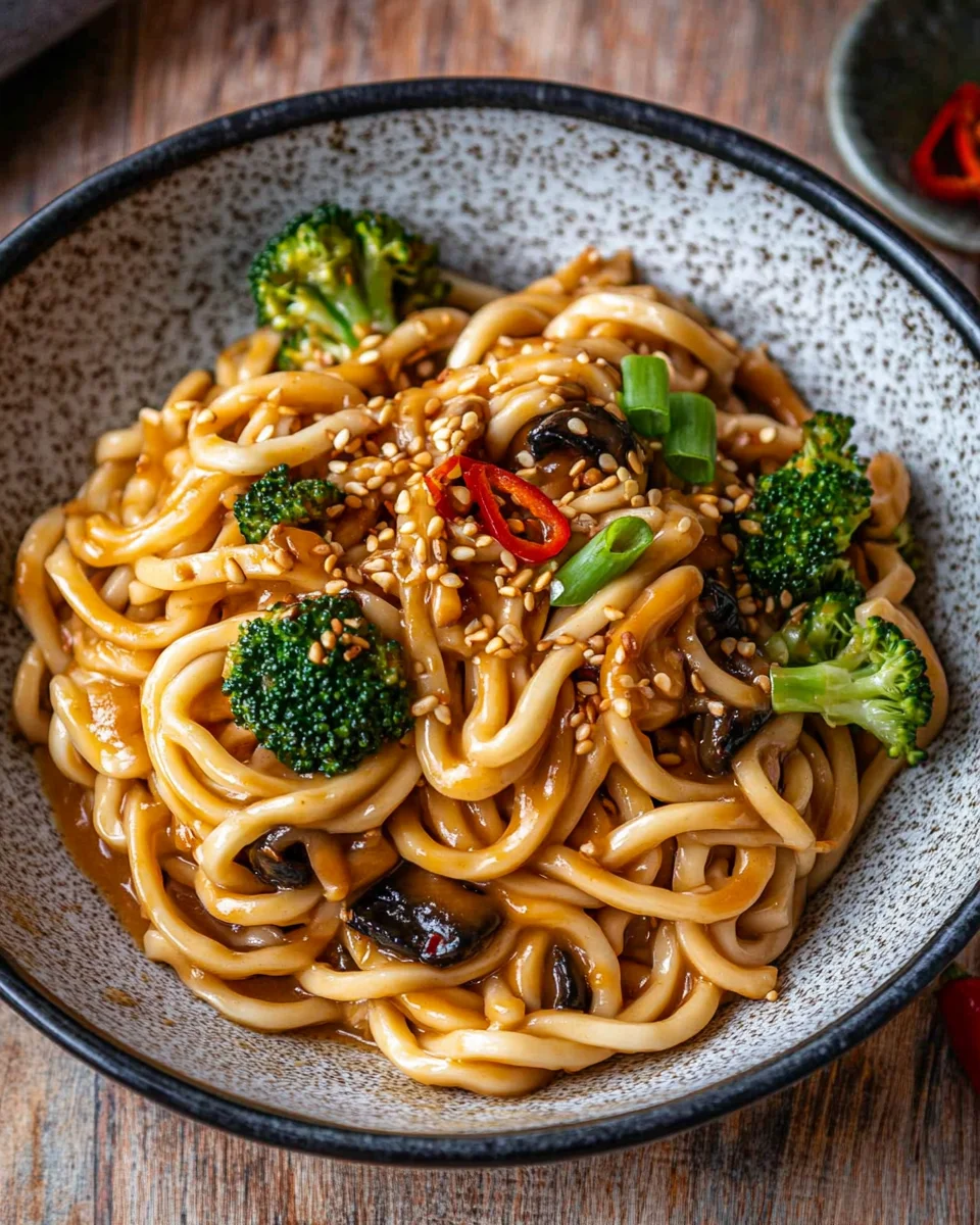 Schnelle Asianudeln mit Erdnusssauce