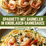 Spaghetti mit Garnelen in Knoblauch-Sahnesauce 22 Pinterest Hidden Image