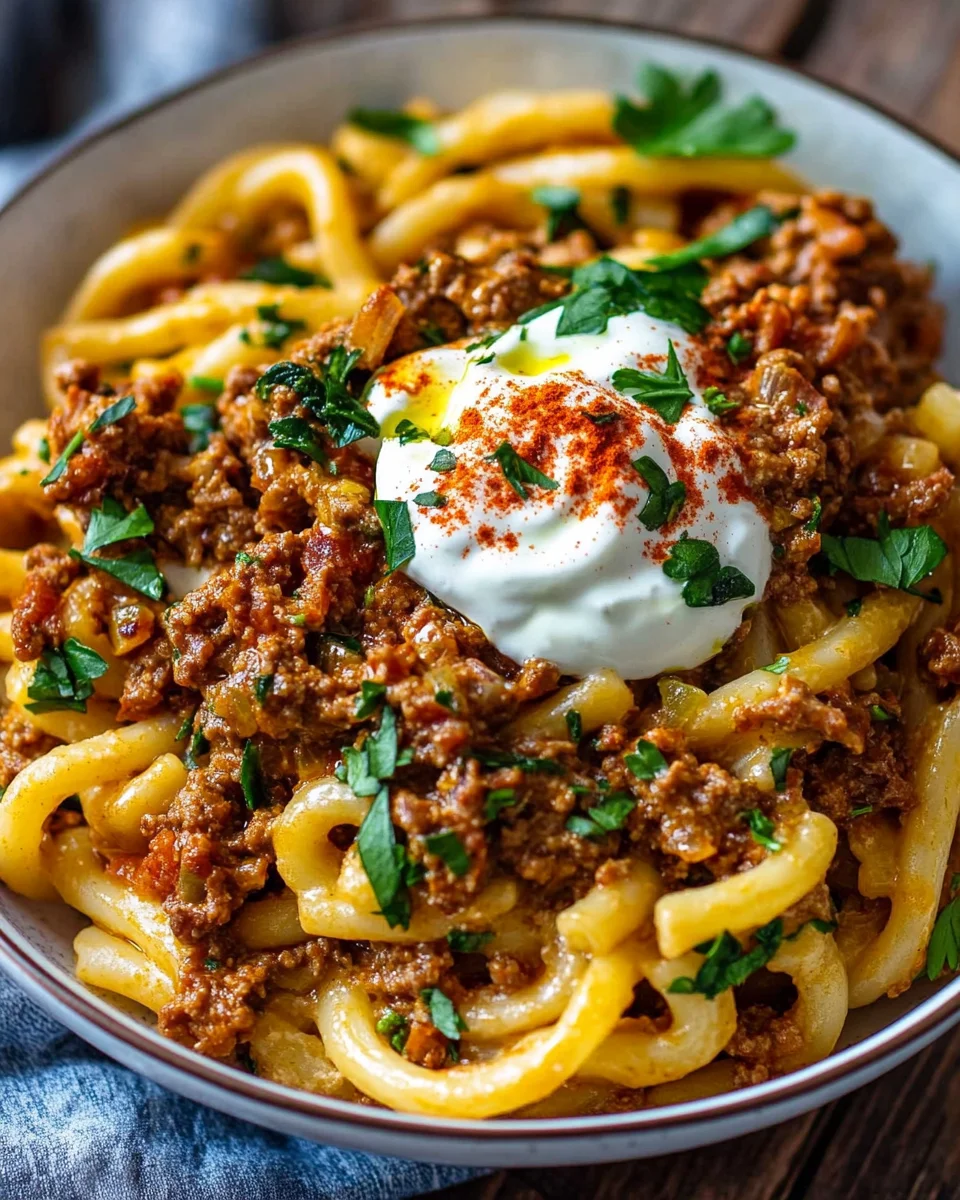 Türkische Pasta mit Hackfleisch und Joghurt-Sauce 19 Türkische