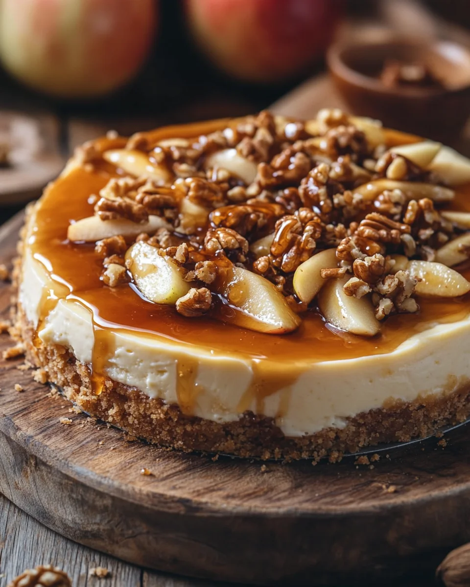 Apfel-Cheesecake mit Walnuss-Streuseln und Karamellsauce 27 Apfel-Cheesecake