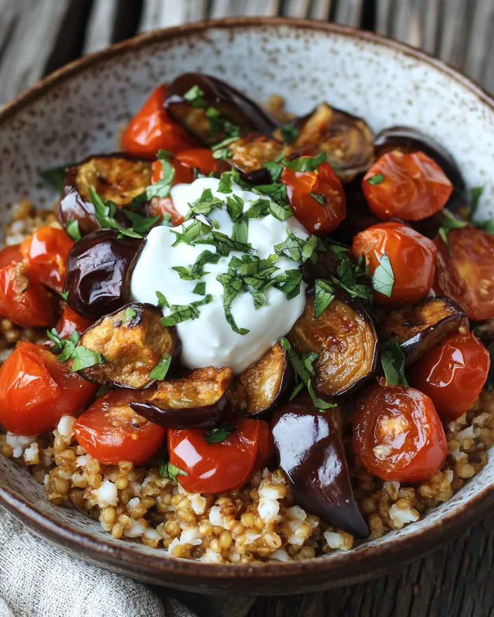 Homepage 7 Bulgur with Tomatoes, Eggplant, and Yogurt