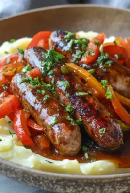 Cremige Wurst und Paprika auf Kartoffelpüree 4 Cremige Wurst und Paprika auf Kartoffelpüree