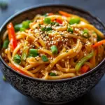 Erdnussbutter Udon Nudeln