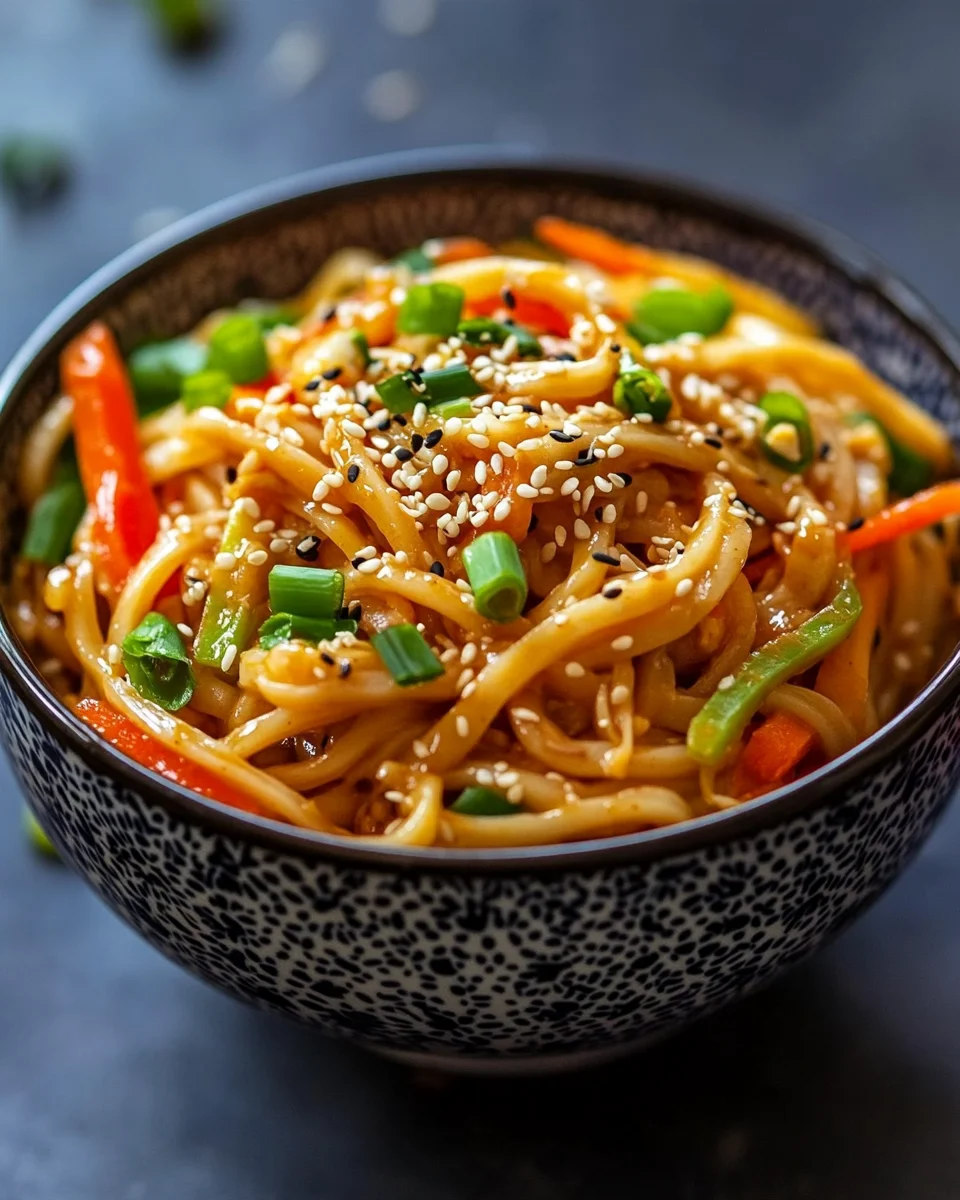 Erdnussbutter Udon Nudeln