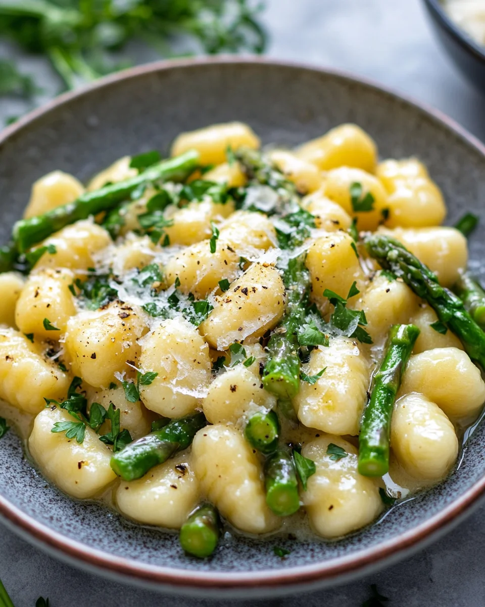 Gnocchi mit gr&uuml;nem Spargel