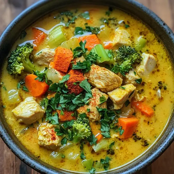 Hähnchen Brokkoli Wildreis Suppe