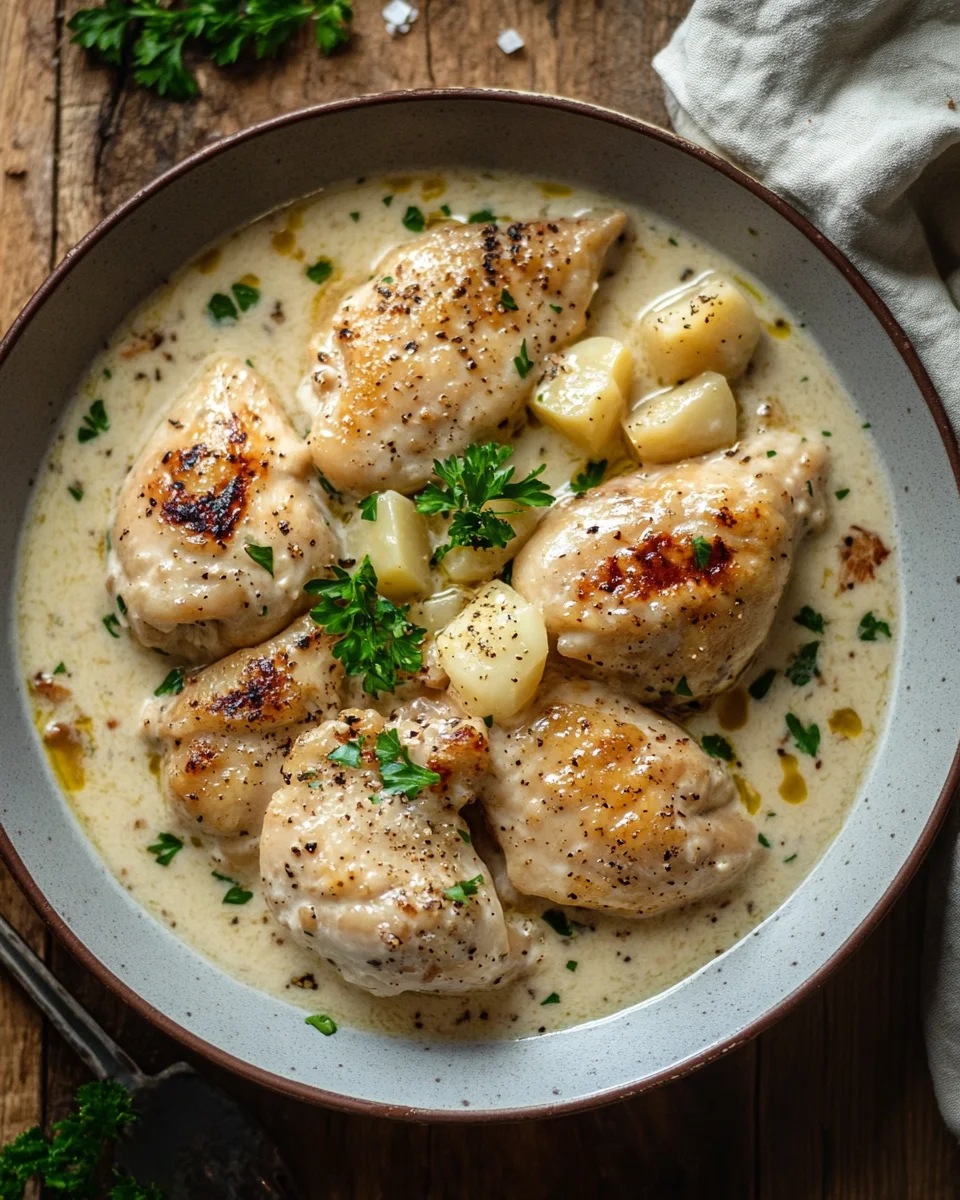 H&auml;hnchen in Frischk&auml;sesauce