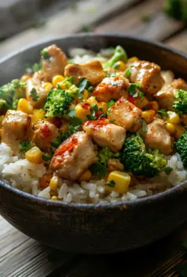 Hähnchen-Reis-Pfanne mit Brokkoli und Mais 21 Hähnchen-Reis-Pfanne mit Brokkoli und Mais