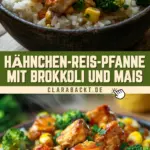 Hähnchen-Reis-Pfanne mit Brokkoli und Mais 1 Pinterest Hidden Image