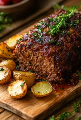 Herzhafter Hackbraten mit Ofenkartoffeln 22 Herzhafter Hackbraten mit Ofenkartoffeln
