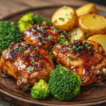 Honey-Garlic Chicken with Broccoli and Potatoes