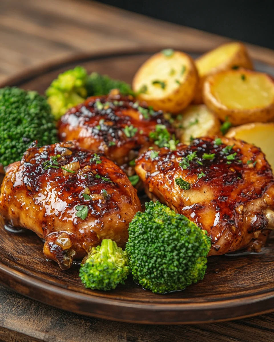 Honey-Garlic Chicken with Broccoli and Potatoes 23 Honey-Garlic Chicken with Broccoli and Potatoes