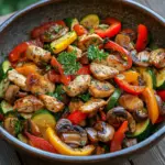Low-Carb Gem&uuml;sepfanne mit Gefl&uuml;gel