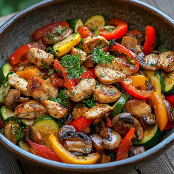 Low-Carb Gemüsepfanne mit Geflügel