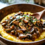 Pilzragout auf Parmesan-Polenta