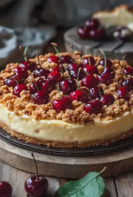Saftiger Käsekuchen mit Kirschen und Streuseln 25 Saftiger Käsekuchen mit Kirschen und Streuseln