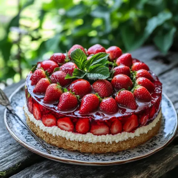 Schneller Erdbeerkuchen mit Schmand