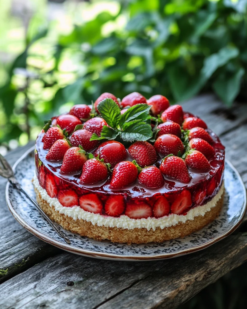 Schneller Erdbeerkuchen mit Schmand