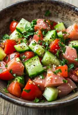 Schneller Thunfischsalat mit Gurke und Tomate