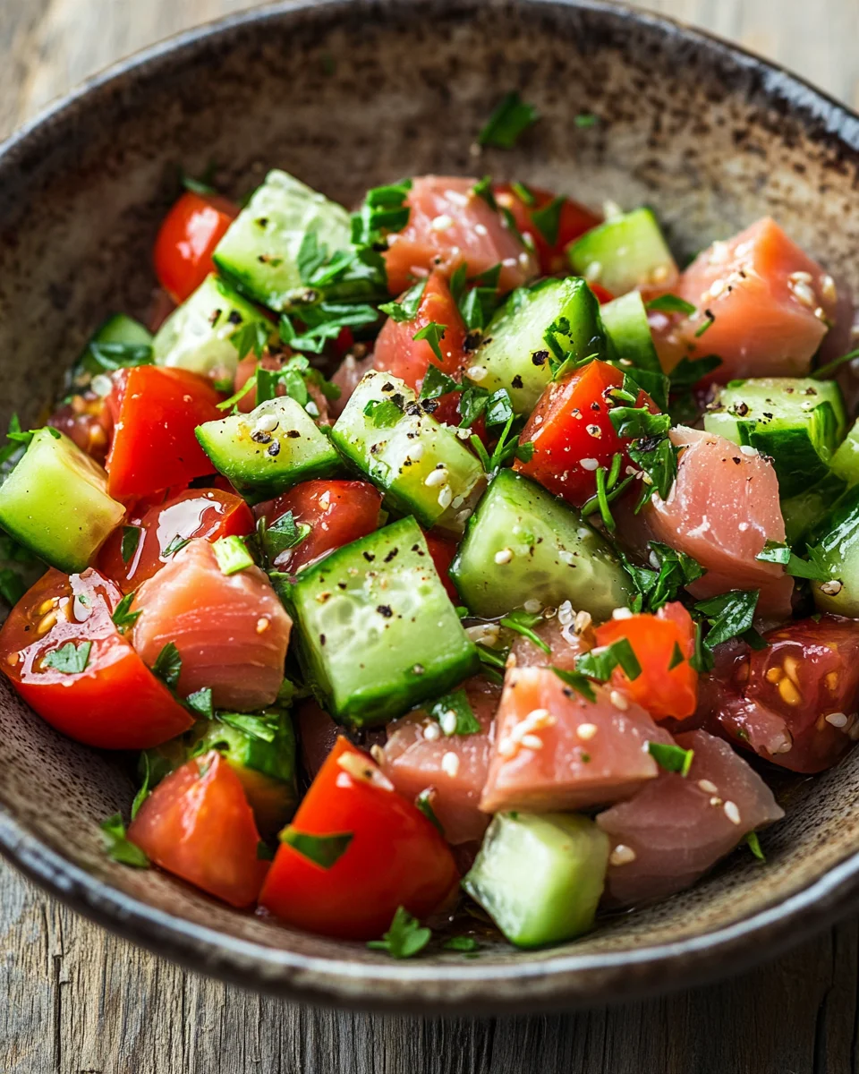 Homepage 4 Schneller Thunfischsalat mit Gurke und Tomate