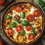 Tortellini-Auflauf mit Tomaten und Mozzarella (vegetarisches Rezept)