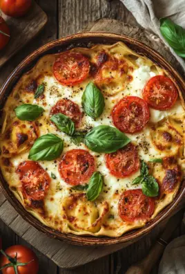 Tortellini-Auflauf mit Tomaten und Mozzarella (vegetarisches Rezept)
