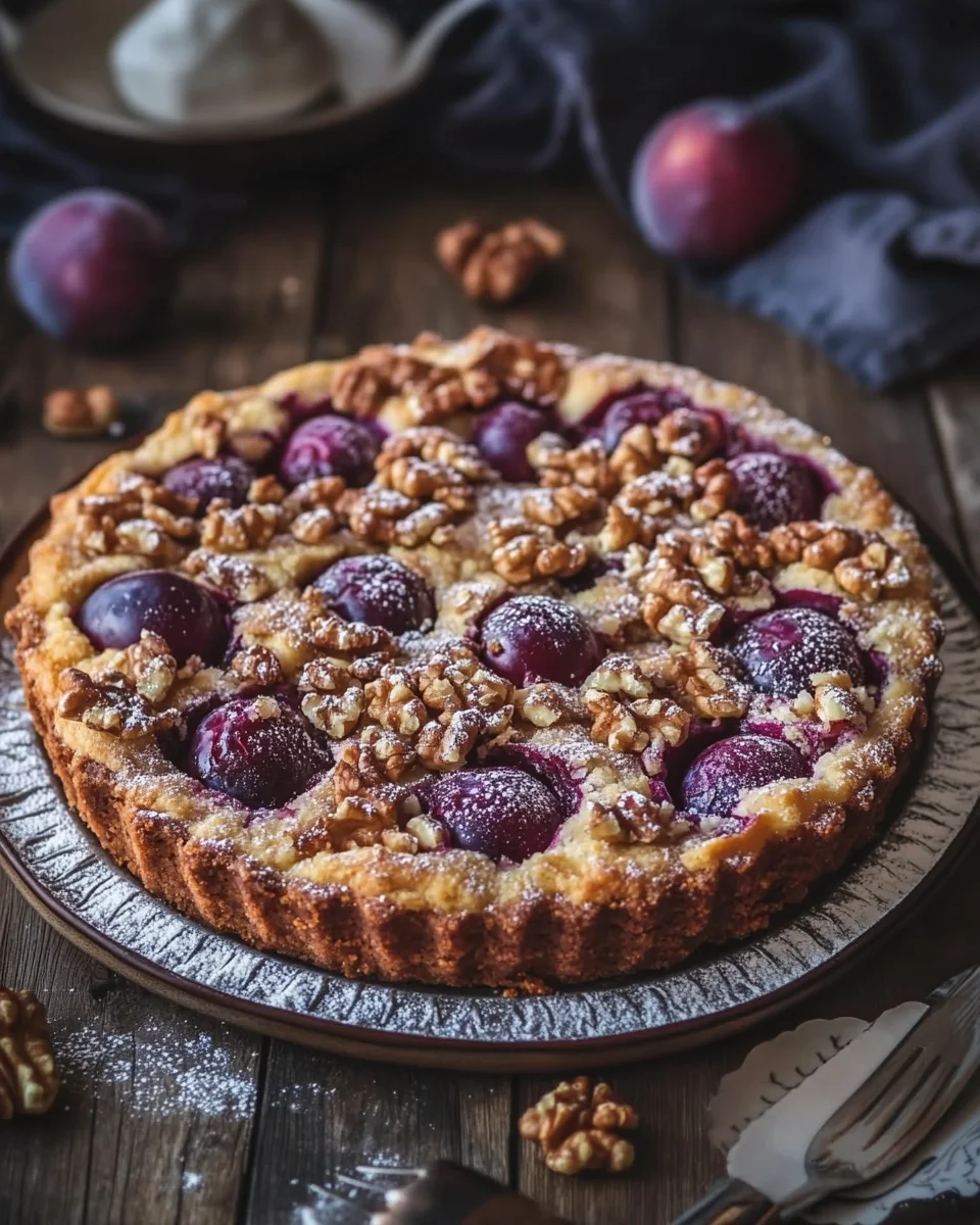 Walnuss-Zwetschgenkuchen mit Zimt-Streuseln