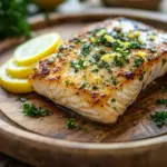 Zitronen-Knoblauch-Butter-Kabeljau mit Knuspriger Haut